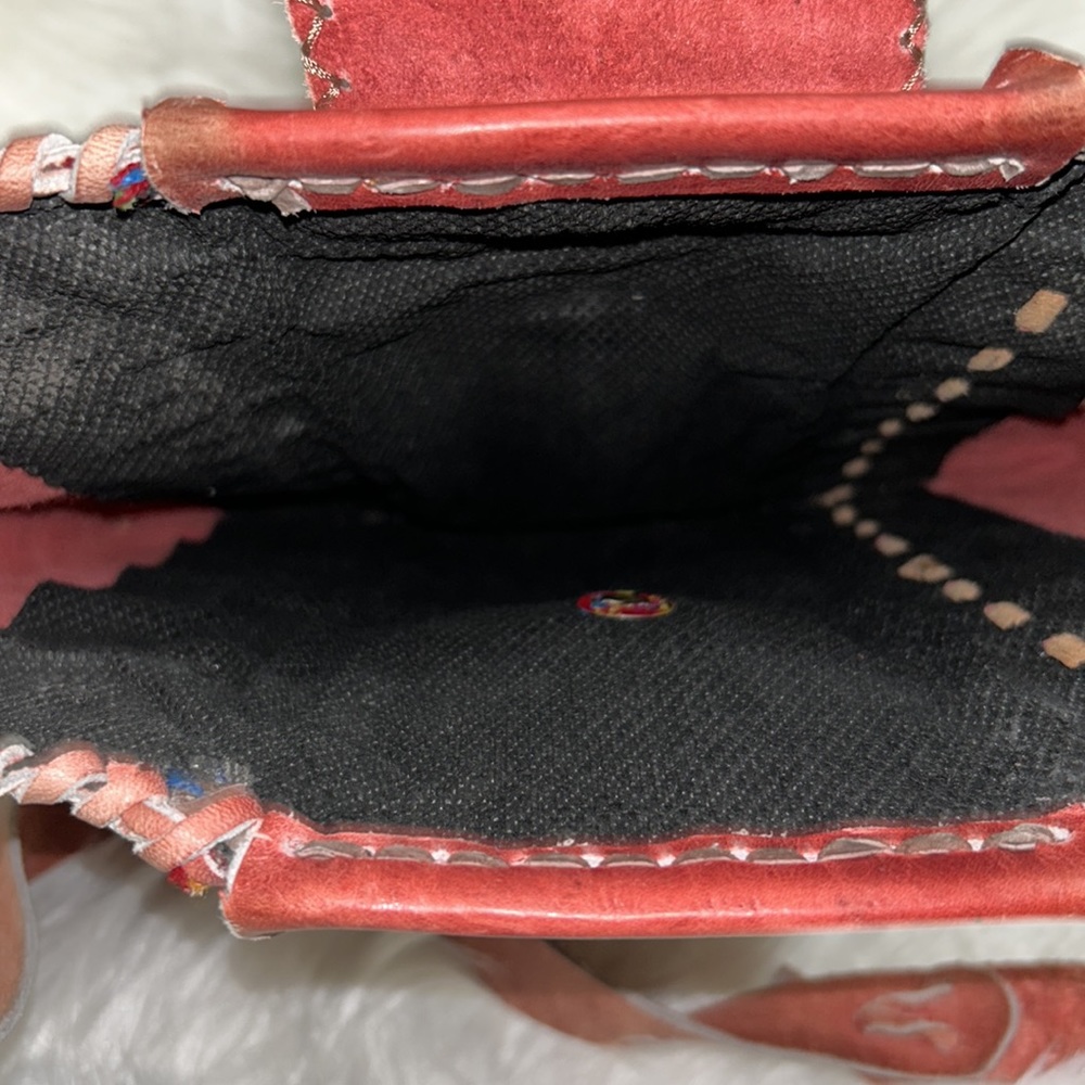 Beautiful Artisan Mayan Huipil Leather Crossbody - Picture 7 of 8